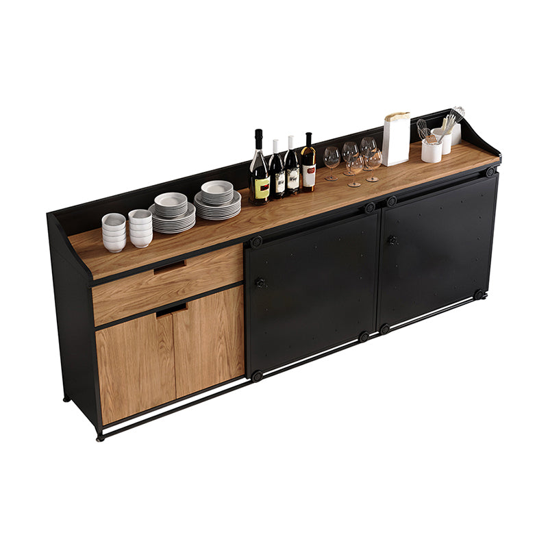 Engineered Wood Dining Server Antique Finish 1-drawer Sideboard with Open Storage