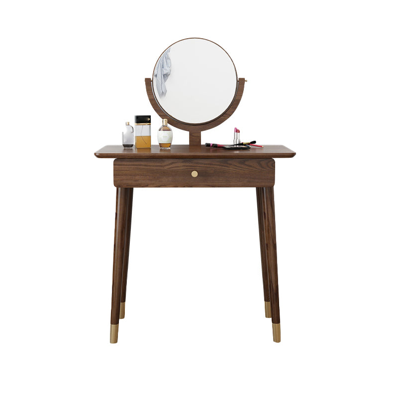 29.92" Wide Vanity Set with Stool and Mirror Traditional Ash Dresser