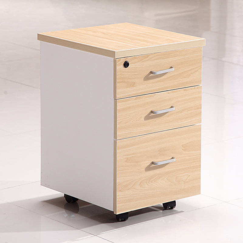 Nordic Style Vertical Filing Cabinet Wood Filing Cabinet with Wheels