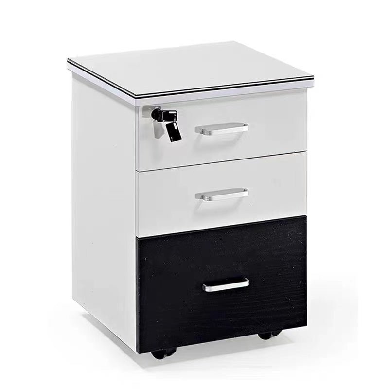 Nordic Style Vertical Filing Cabinet Wood Filing Cabinet with Wheels