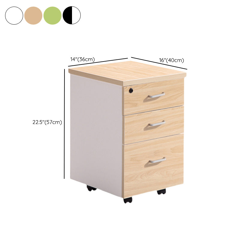 Nordic Style Vertical Filing Cabinet Wood Filing Cabinet with Wheels