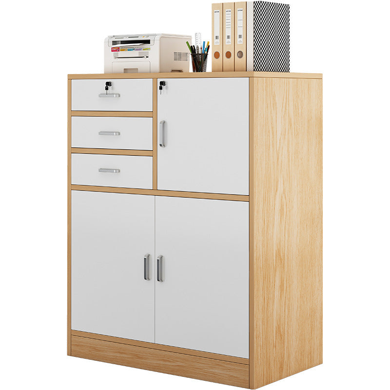 Nordic Style File Cabinet Drawers Color Block Vertical Wood File Cabinet