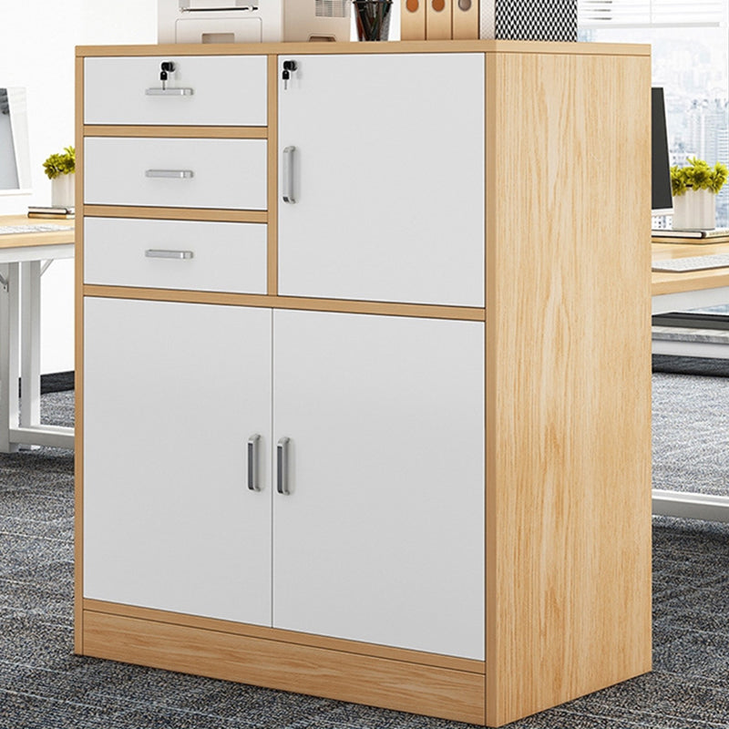 Nordic Style File Cabinet Drawers Color Block Vertical Wood File Cabinet