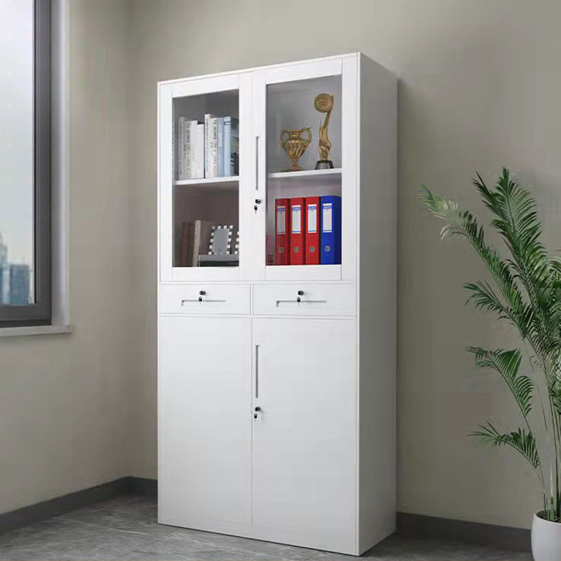 Modern File Cabinet Solid Color Vertical Metal File Cabinet with Storage Shelves