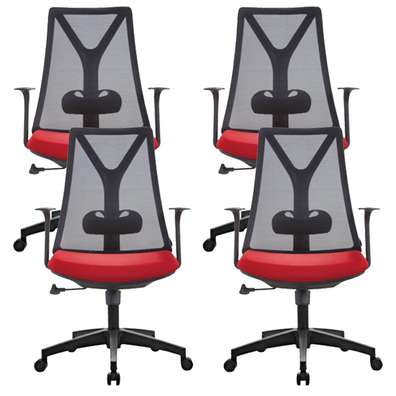 Modern Desk Chair Mesh Computer Chair Mid-Back Chair with Fixed Arm