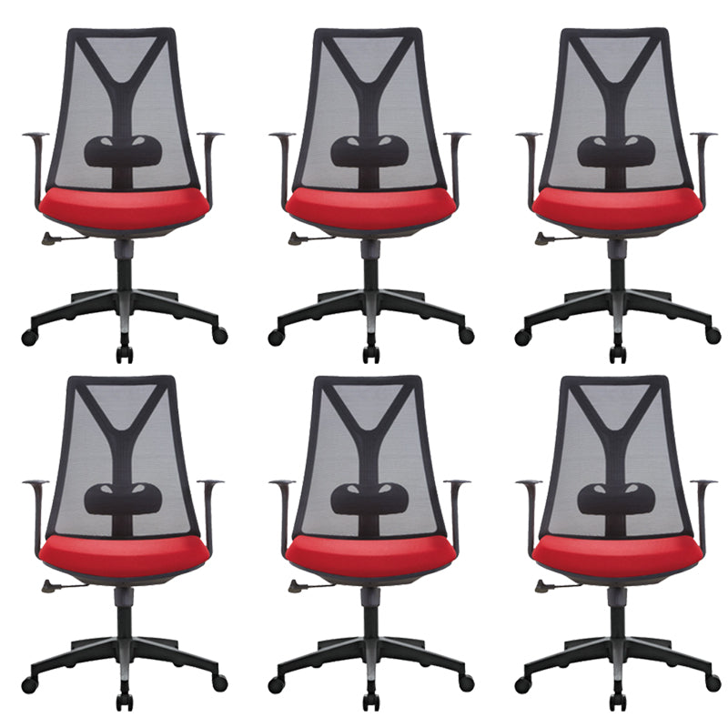 Modern Desk Chair Mesh Computer Chair Mid-Back Chair with Fixed Arm