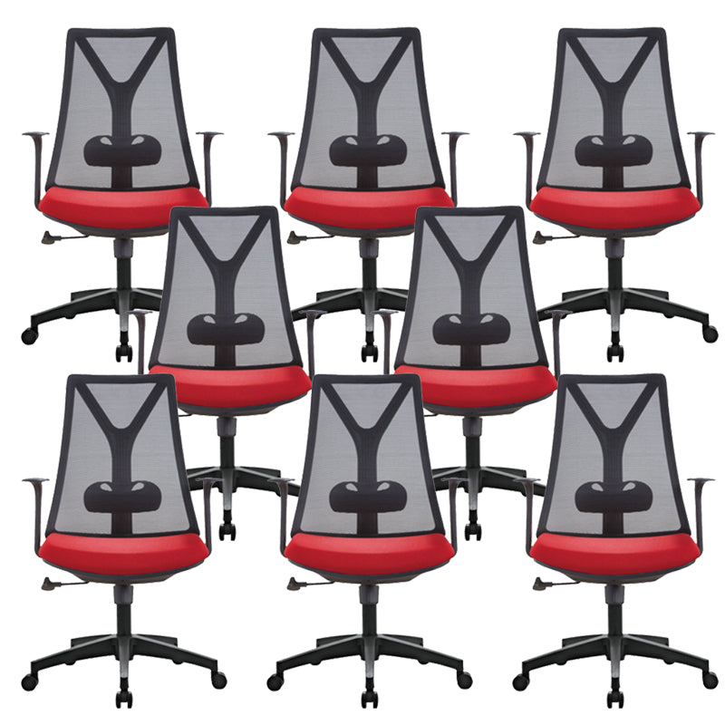 Modern Desk Chair Mesh Computer Chair Mid-Back Chair with Fixed Arm