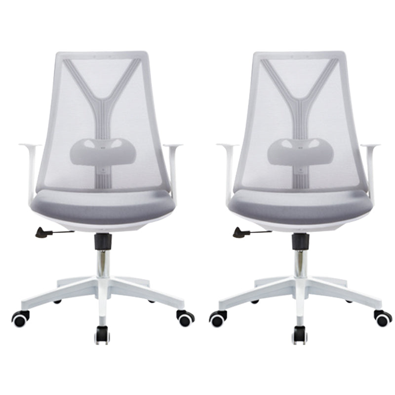 Modern Desk Chair Mesh Computer Chair Mid-Back Chair with Fixed Arm