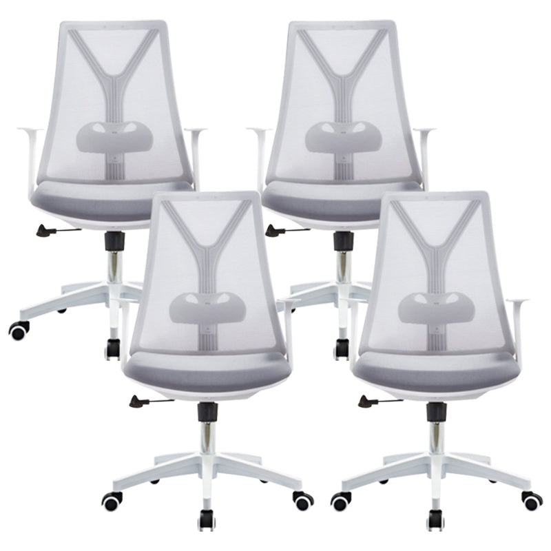 Modern Desk Chair Mesh Computer Chair Mid-Back Chair with Fixed Arm