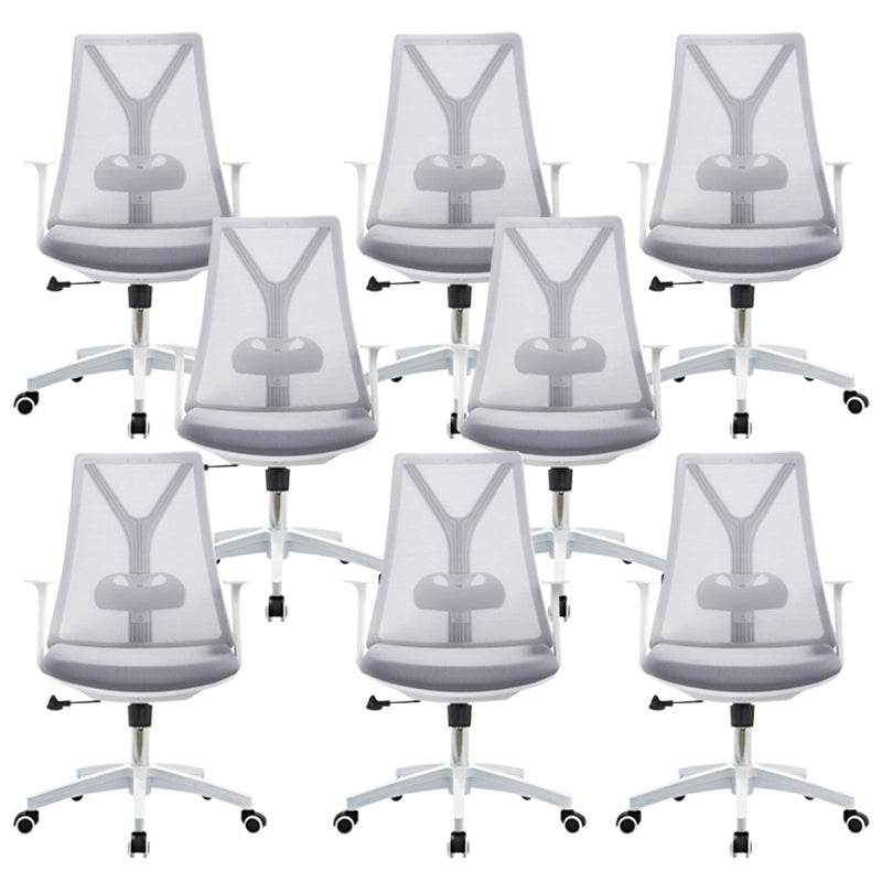 Modern Desk Chair Mesh Computer Chair Mid-Back Chair with Fixed Arm