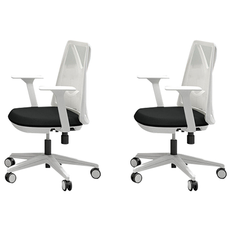 Modern Desk Chair Mesh Computer Chair Mid-Back Chair with Fixed Arm