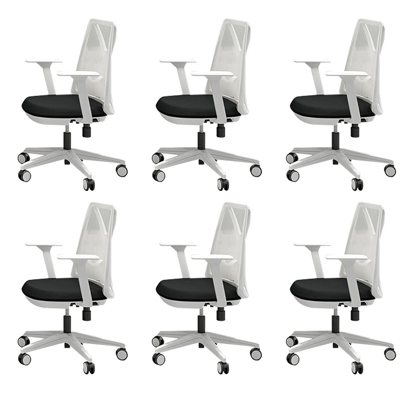 Modern Desk Chair Mesh Computer Chair Mid-Back Chair with Fixed Arm