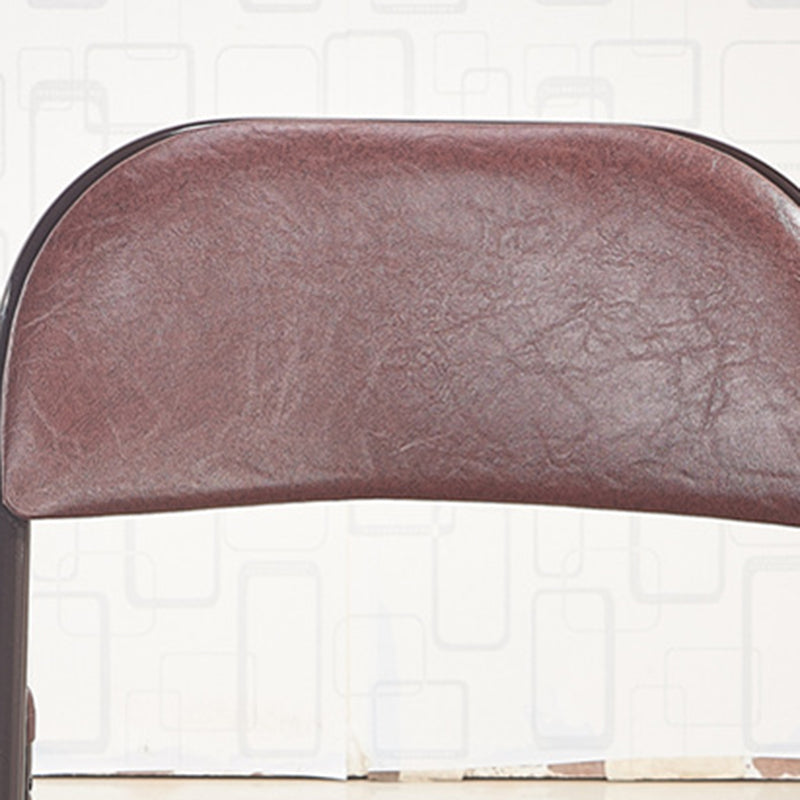 Modern Desk Chair Leather Computer Chair Low-Back Chair in Red/Brown/Black