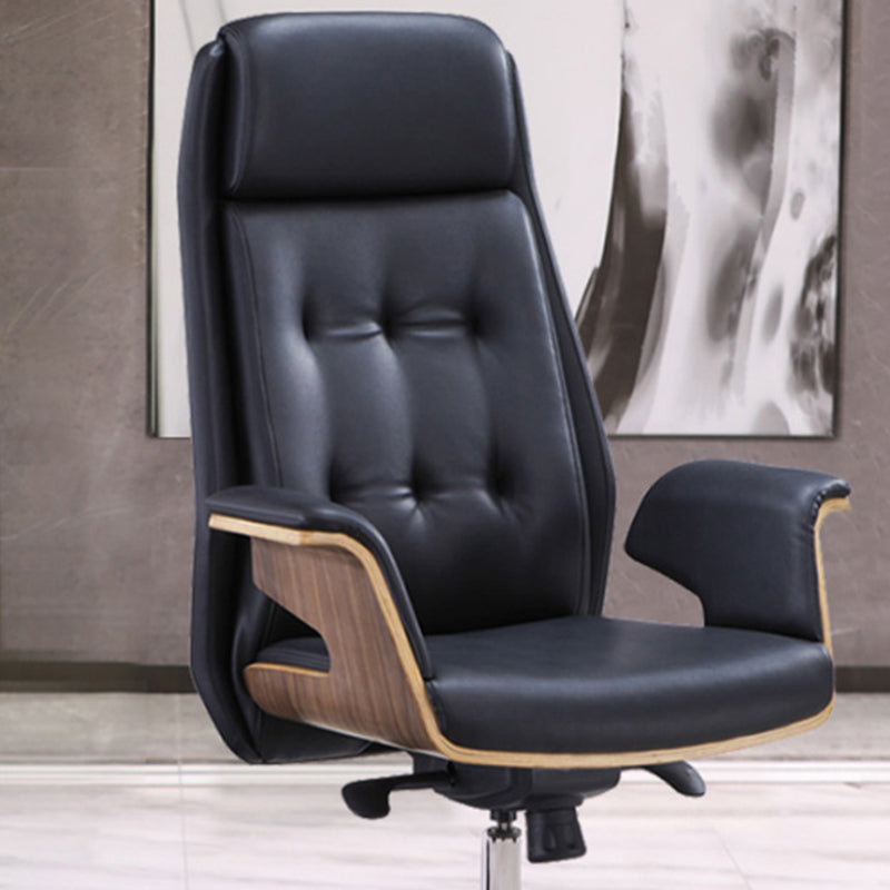 27" Wide Contemporary Managers Chair Tufted Leather Executive Chair