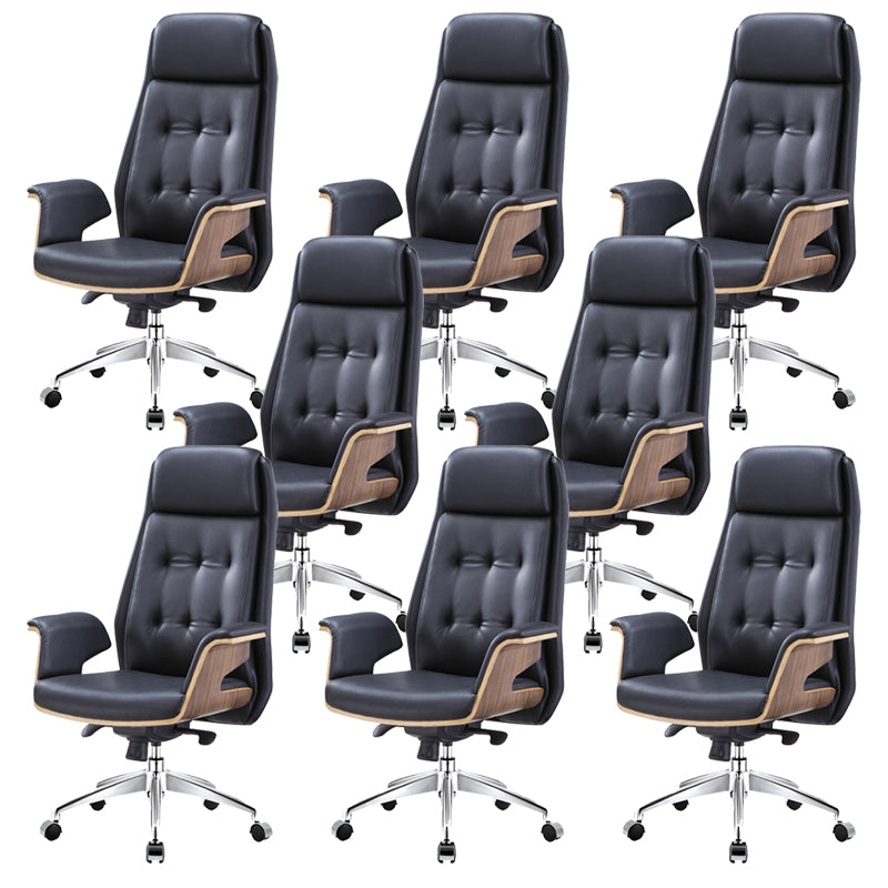 27" Wide Contemporary Managers Chair Tufted Leather Executive Chair