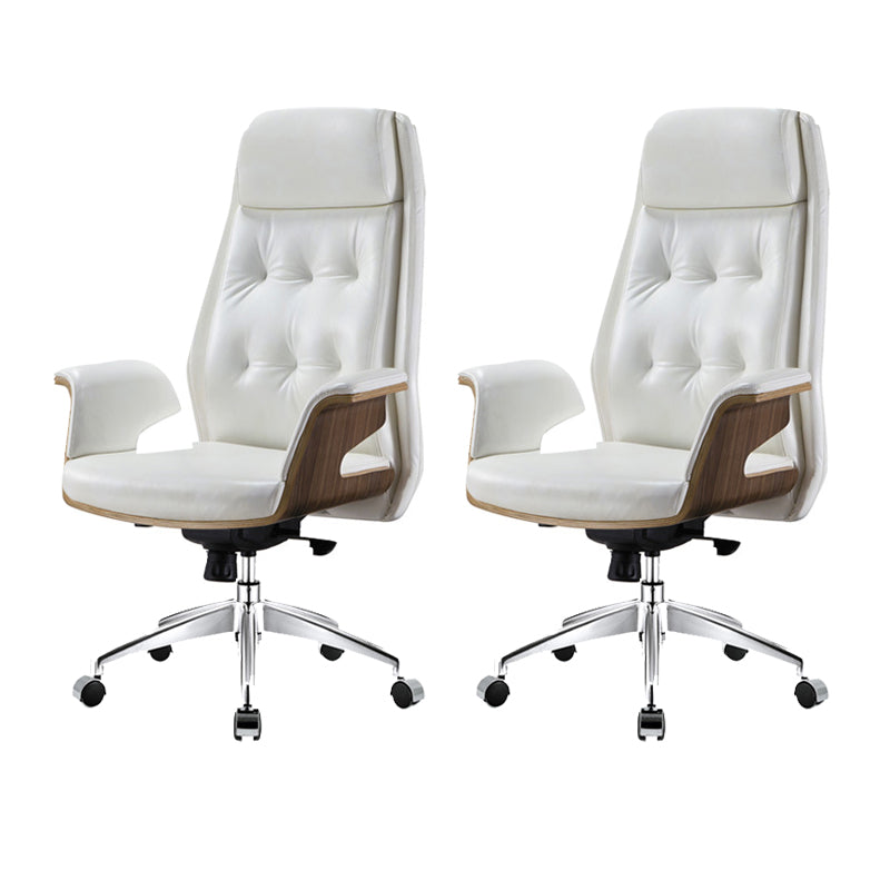 27" Wide Contemporary Managers Chair Tufted Leather Executive Chair