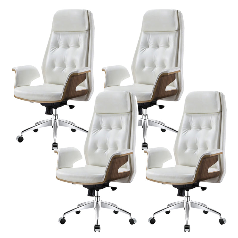 27" Wide Contemporary Managers Chair Tufted Leather Executive Chair