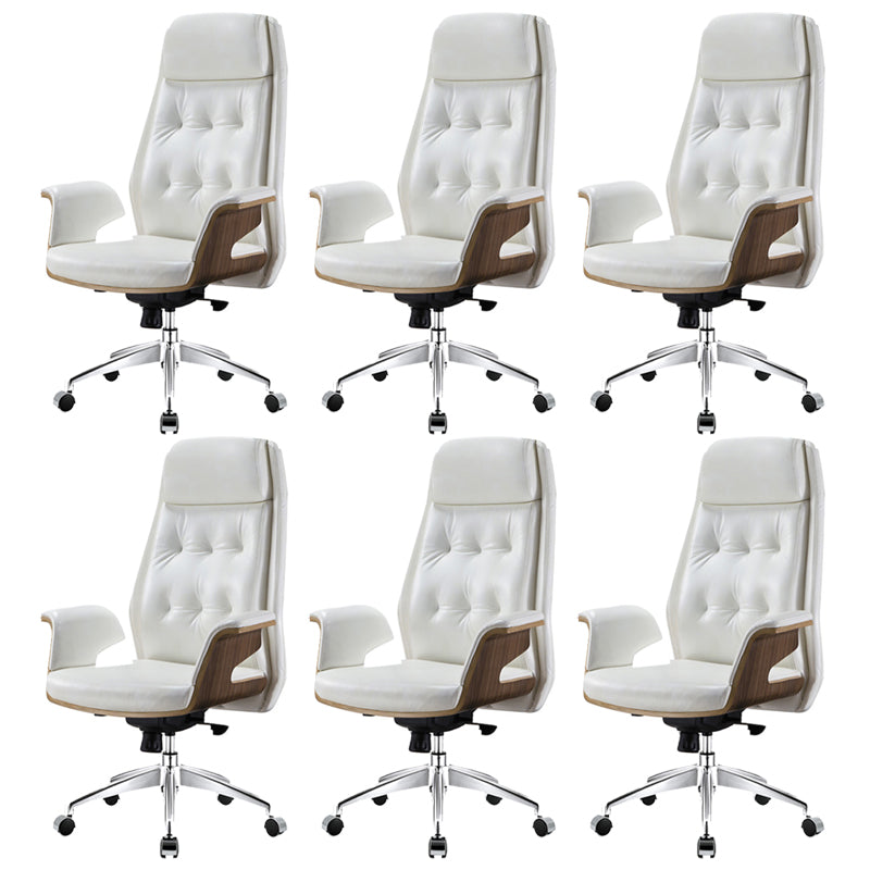 27" Wide Contemporary Managers Chair Tufted Leather Executive Chair