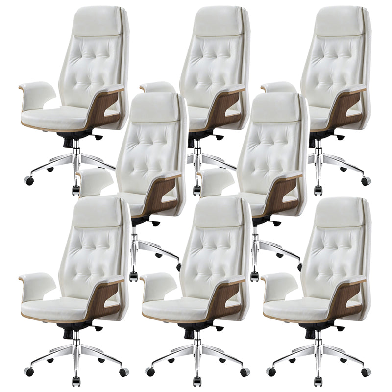 27" Wide Contemporary Managers Chair Tufted Leather Executive Chair