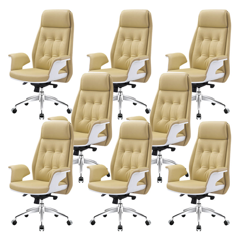 27" Wide Contemporary Managers Chair Tufted Leather Executive Chair