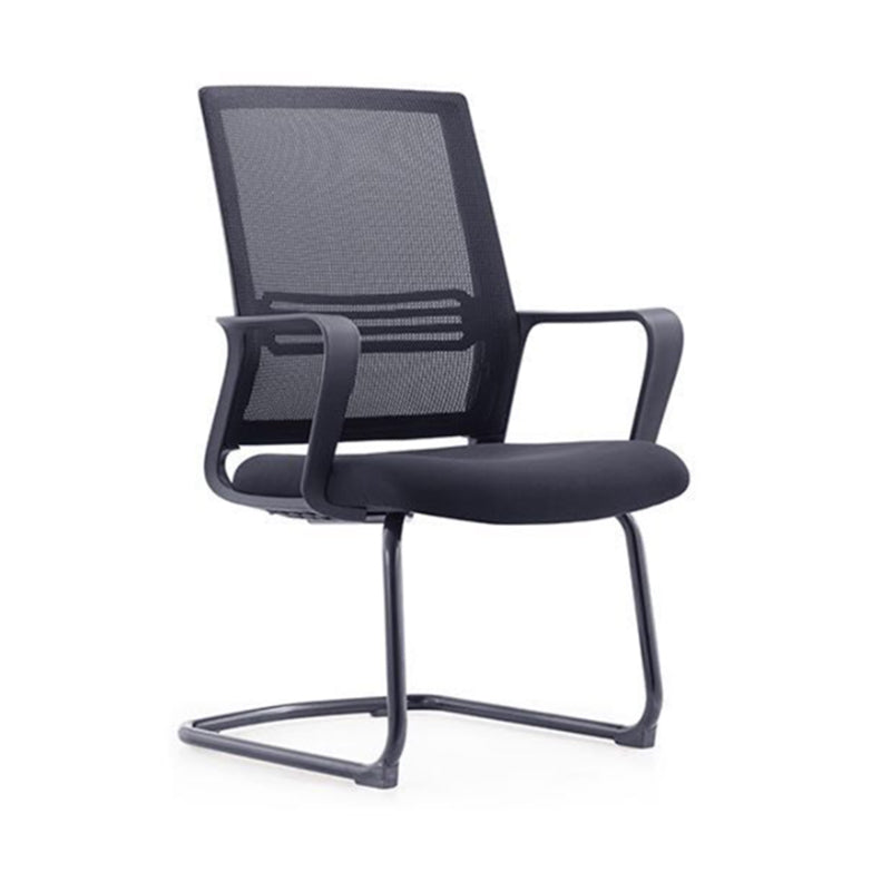 Contemporary Breathable AirGrid Arm Chair Microfiber Black Task Mid-Back Chair