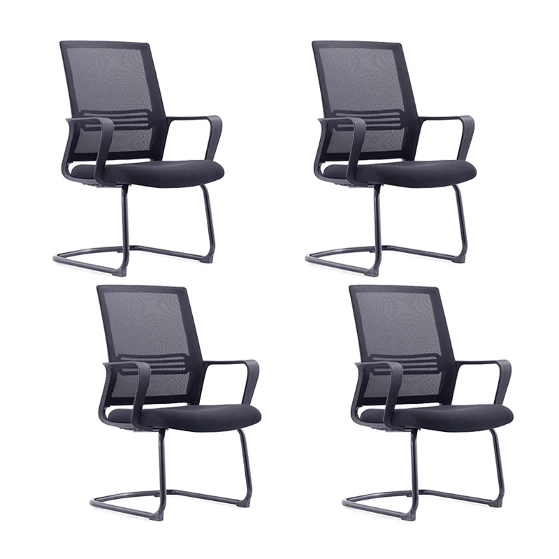 Contemporary Breathable AirGrid Arm Chair Microfiber Black Task Mid-Back Chair