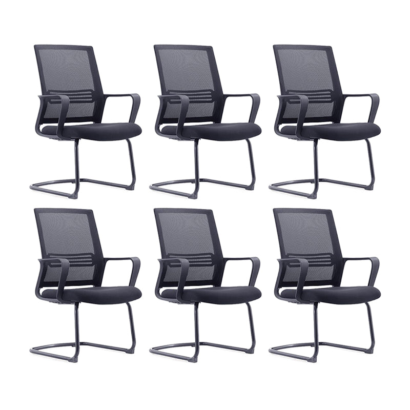 Contemporary Breathable AirGrid Arm Chair Microfiber Black Task Mid-Back Chair