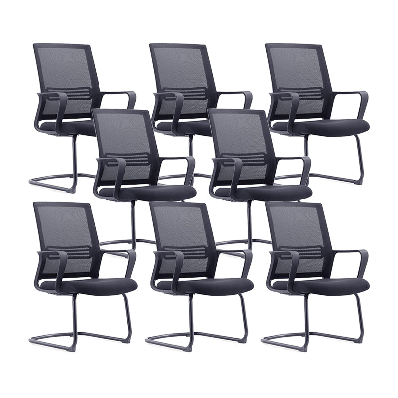 Contemporary Breathable AirGrid Arm Chair Microfiber Black Task Mid-Back Chair