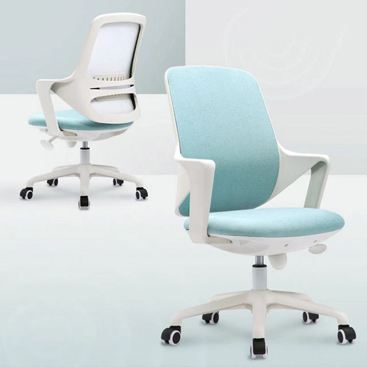 Modern Desk Chair Fabric Computer Chair Mid-Back Chair with Wheels