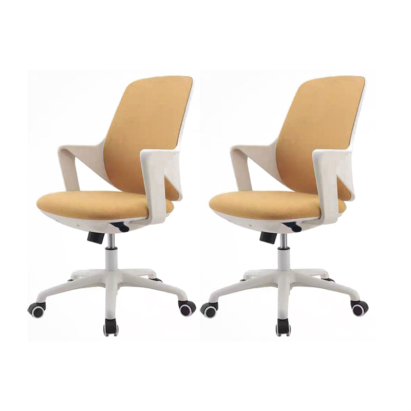 Modern Desk Chair Fabric Computer Chair Mid-Back Chair with Wheels