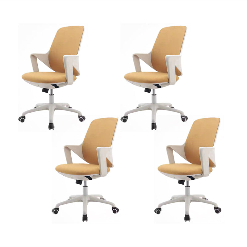 Modern Desk Chair Fabric Computer Chair Mid-Back Chair with Wheels