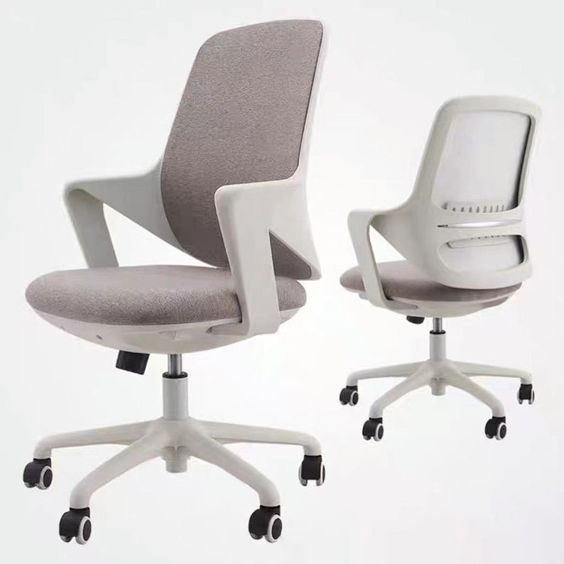 Modern Desk Chair Fabric Computer Chair Mid-Back Chair with Wheels