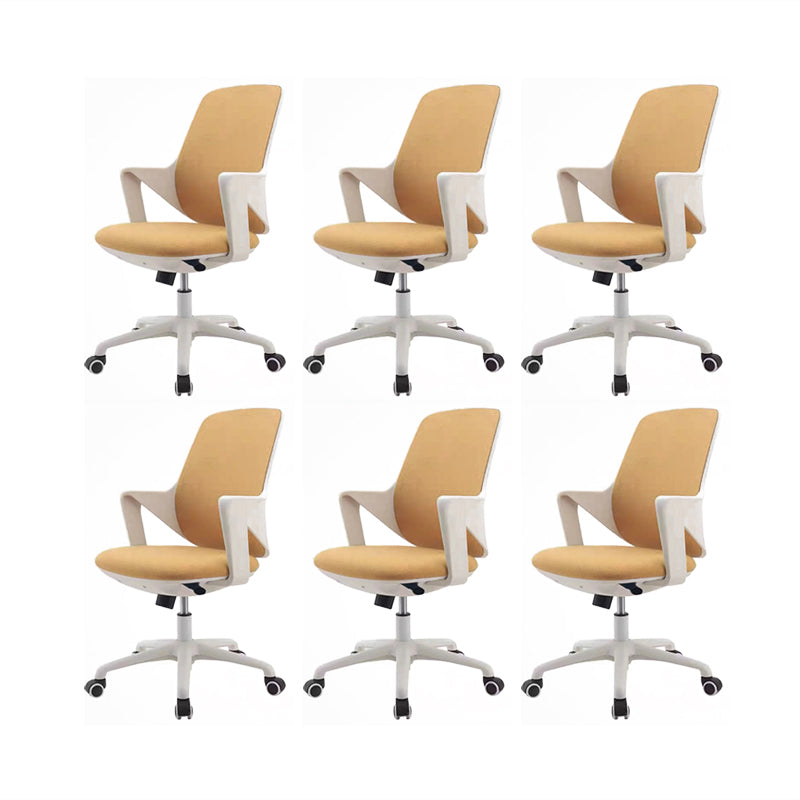 Modern Desk Chair Fabric Computer Chair Mid-Back Chair with Wheels