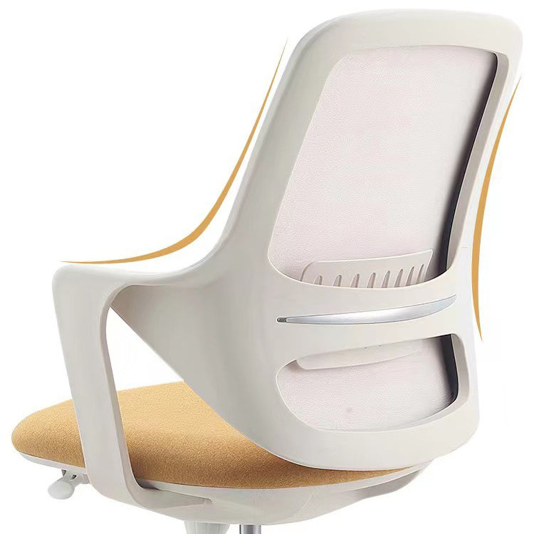 Modern Desk Chair Fabric Computer Chair Mid-Back Chair with Wheels