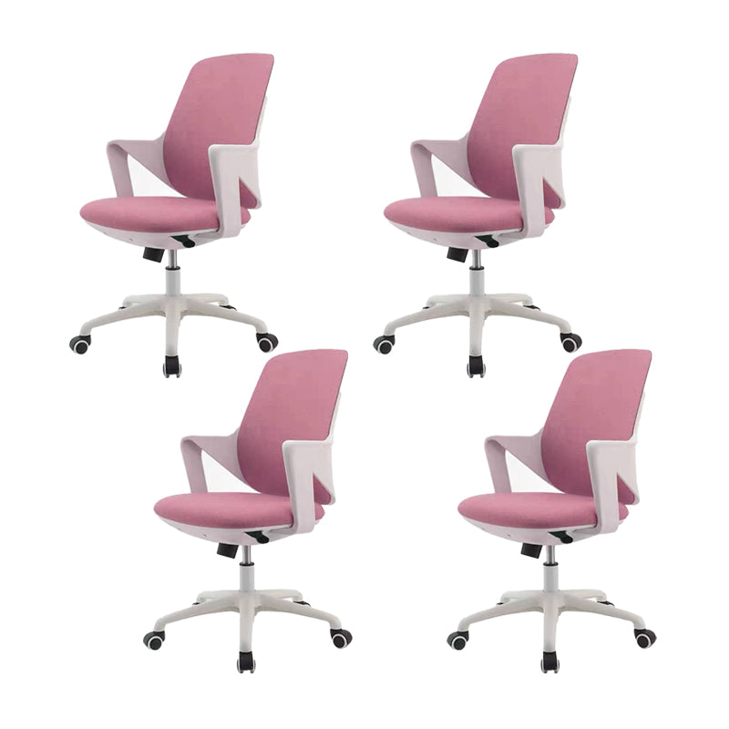 Modern Desk Chair Fabric Computer Chair Mid-Back Chair with Wheels