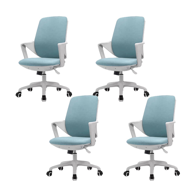 Modern Desk Chair Fabric Computer Chair Mid-Back Chair with Wheels