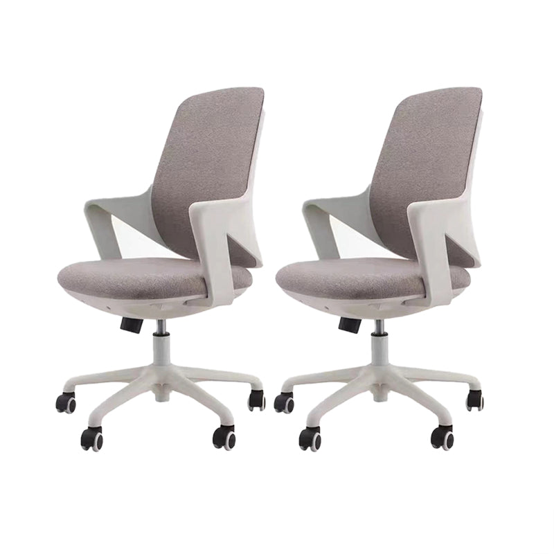 Modern Desk Chair Fabric Computer Chair Mid-Back Chair with Wheels