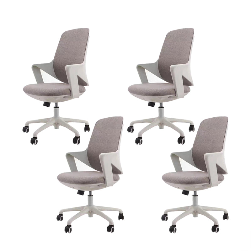 Modern Desk Chair Fabric Computer Chair Mid-Back Chair with Wheels