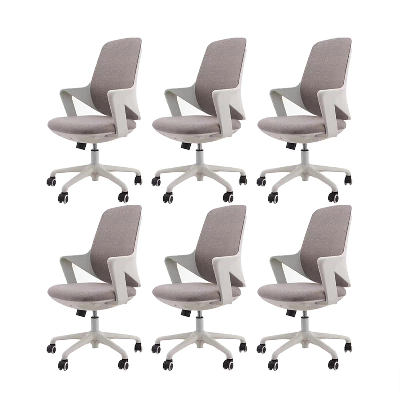 Modern Desk Chair Fabric Computer Chair Mid-Back Chair with Wheels