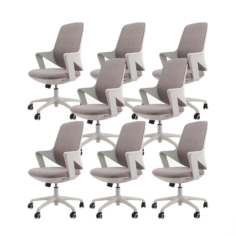 Modern Desk Chair Fabric Computer Chair Mid-Back Chair with Wheels