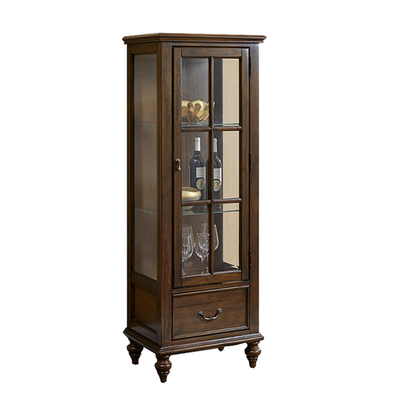 Traditional Curio Cabinet Birch Buffet Cabinet with Door for Bedroom