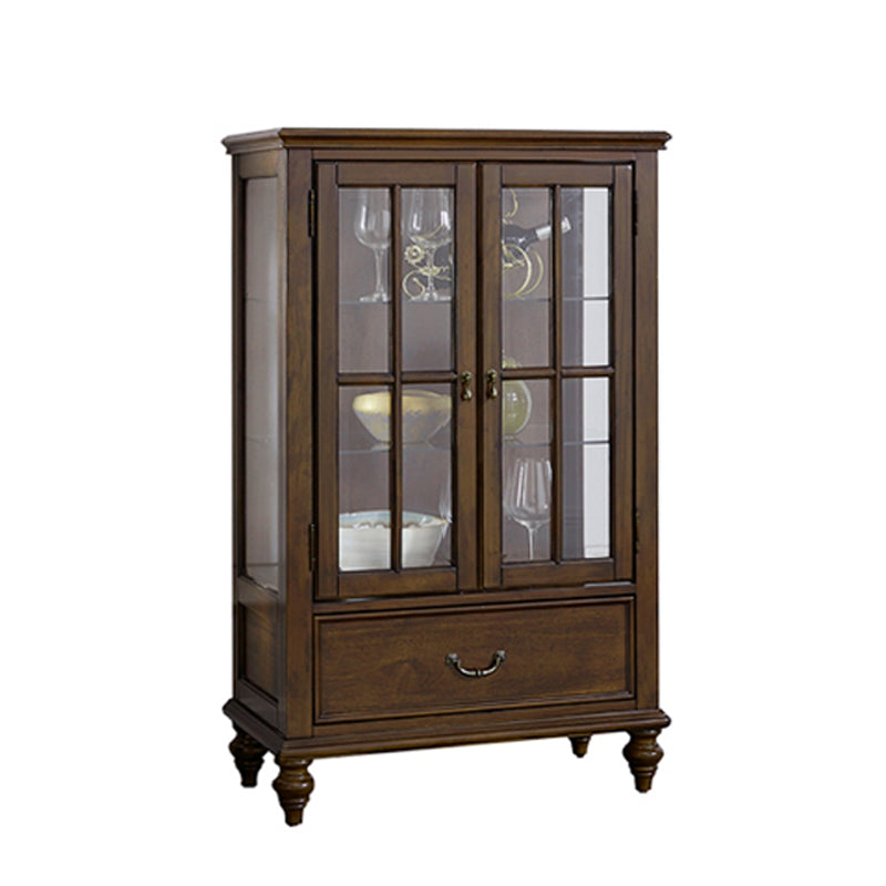 Traditional Curio Cabinet Birch Buffet Cabinet with Door for Bedroom