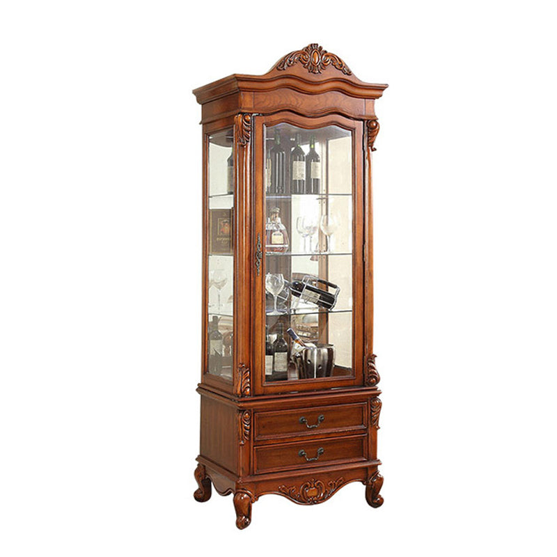 Traditional Curio Cabinet Birch Buffet Cabinet with Door for Bedroom