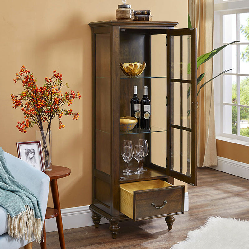 Traditional Curio Cabinet Birch Buffet Cabinet with Door for Bedroom