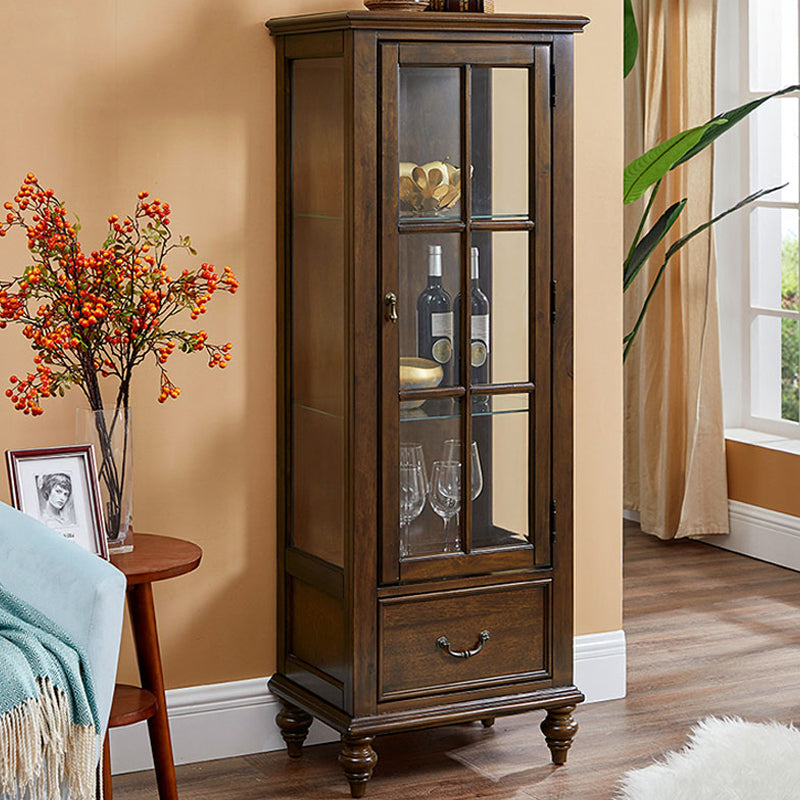 Traditional Curio Cabinet Birch Buffet Cabinet with Door for Bedroom