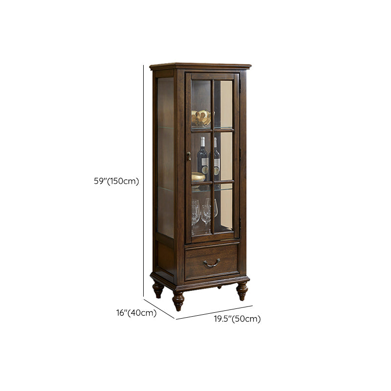 Traditional Curio Cabinet Birch Buffet Cabinet with Door for Bedroom