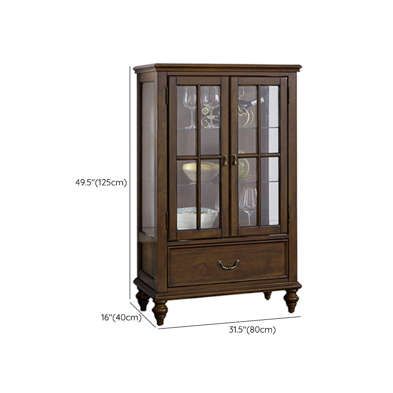 Traditional Curio Cabinet Birch Buffet Cabinet with Door for Bedroom