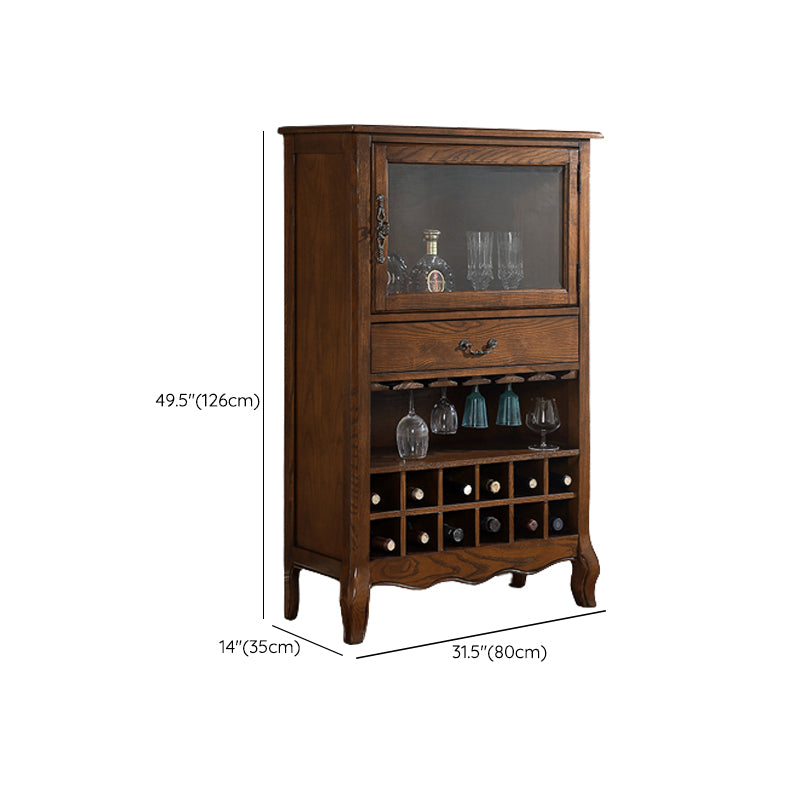 Traditional Ash Display Stand Glass Doors Display Cabinet for Bedroom