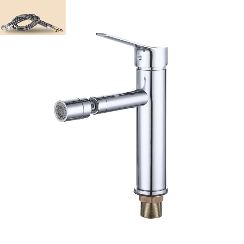 Modern Vessel Sink Faucet Copper Lever Handle Low Arc Retractable Vessel Faucet