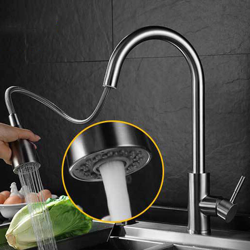 Modern Style Kitchen Faucet 304 Stainless Steel Single Handle High Arc Kitchen Faucet